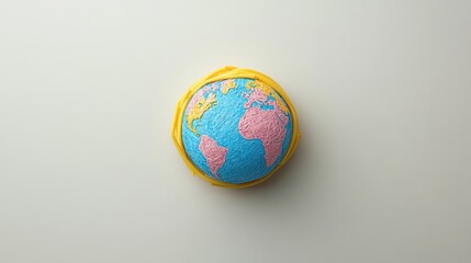 Colorful Globe Design with Plastic Straws