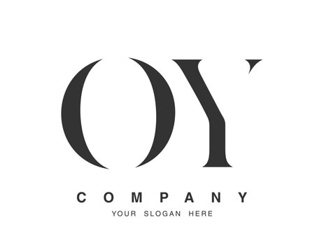 OY logo design. Initial letter o and y serif font style. Creative classic company name typography. Trendy logotype or identity.