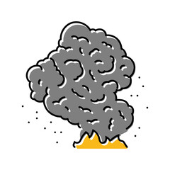 ash cloud wildfire disaster color icon vector. ash cloud wildfire disaster sign. isolated symbol illustration