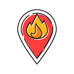 arson forest wildfire disaster color icon vector. arson forest wildfire disaster sign. isolated symbol illustration