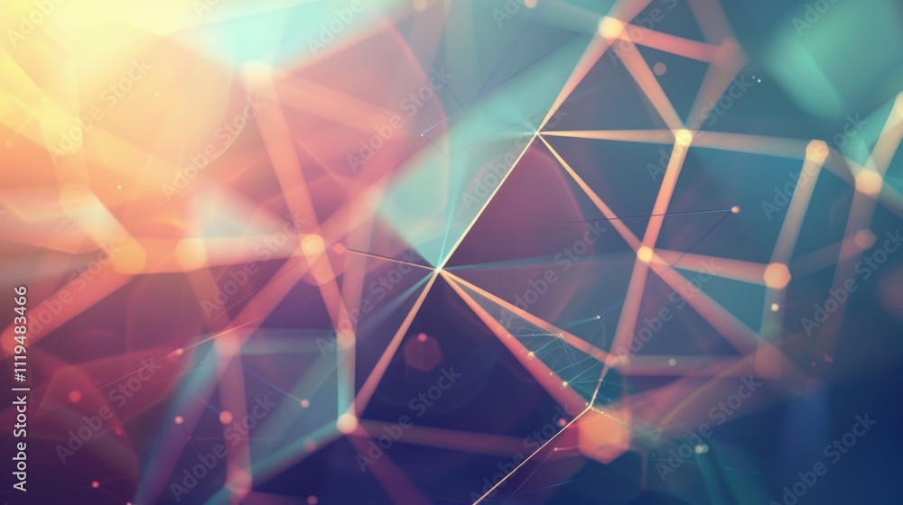 Poster abstract science sci fi geometric polygonal connection pattern design concept background