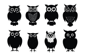  Sitting Owl Silhouette with Majestic and Minimalist Black Design