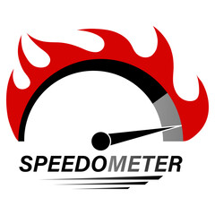 Gauge Meter Icon. Speedometer Icon. Tachometer or Odometer Display. Vector Illustration.