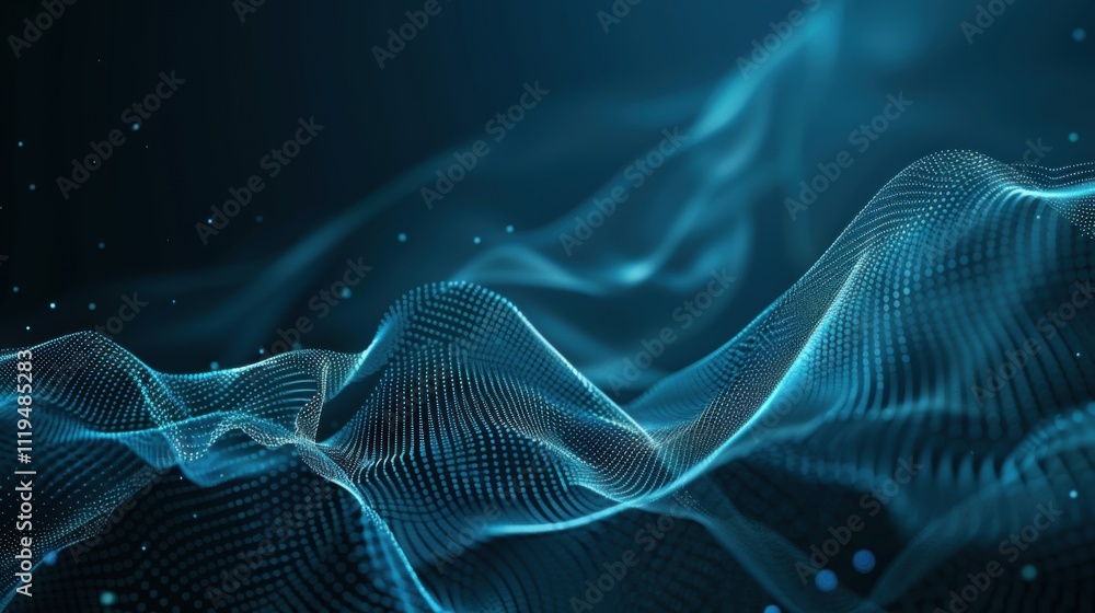 Poster abstract technology particles lines mesh background