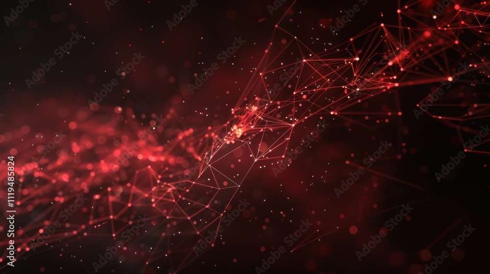 Poster abstract technology particles lines mesh background