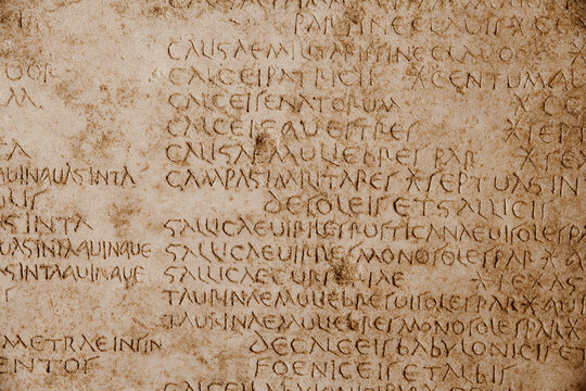 Ancient Roman epigraphy: Diocletian price edict inscription detailing economic regulations in the Roman Empire