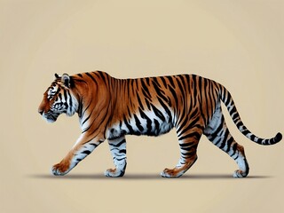 Fototapeta premium Tiger on a blank background