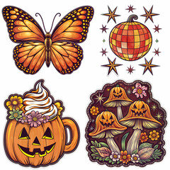 Fototapeta premium set of halloween pumpkins