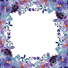 watercolor flower frame background for design