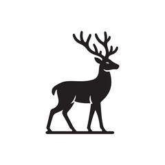 Obraz premium Creative simple Deer silhouette vector Style with white background