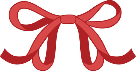 Illustrator of red bow hand drawn.
