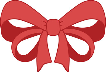 Illustrator of red bow hand drawn.