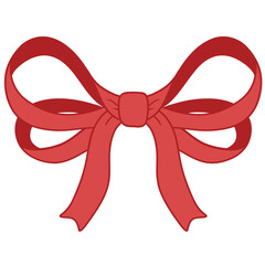 Illustrator of red bow hand drawn.