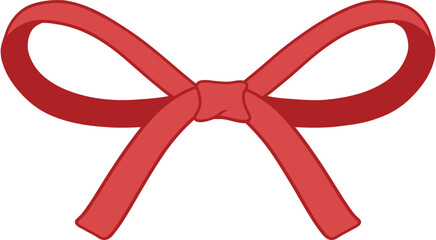 Illustrator of red bow hand drawn.