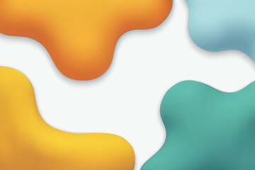 WebAbstract Colorful Fluid Shapes on White Background