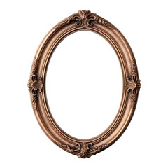 Vintage oval round photo frame isolated on transparent background Png	