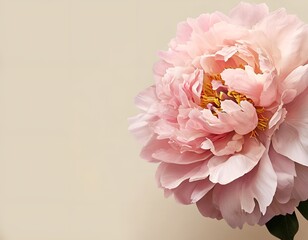 Postcard with a beautiful pink peony flower.