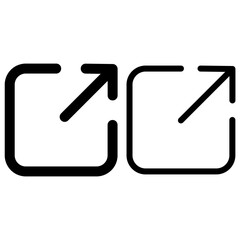 External link icon, flat style pictogram icon for mobile app ui or ux, vector illustration symbol logo design sign, isolated on white