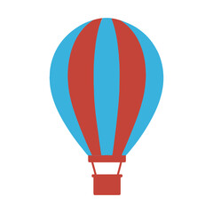 Fototapeta premium Hot Air Balloon Gliding Peacefully Through Clouds, Flat Vector Illustration