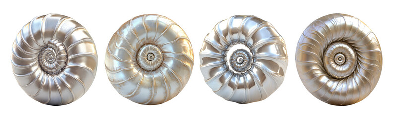 Obraz premium Beautiful Nautilus Shell on Transparent Background