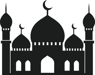 Islamic Mosque Domes Silhouette Vector Illustration