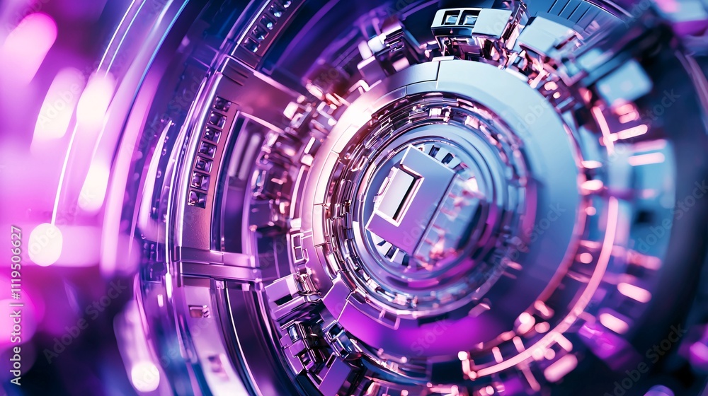 Aufkleber cryptocurrency regulation and blockchain technology concept futuristic abstract background with circ