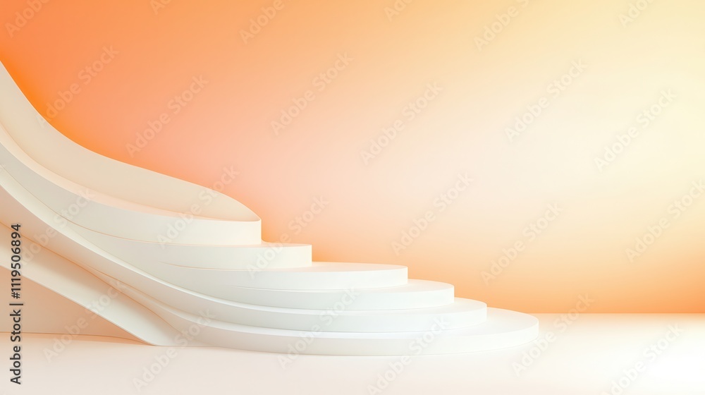 Poster simple background, abstract gradient background featuring layered white shapes.