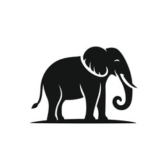 Obraz premium Creative simple Elephant silhouette vector Style with white background