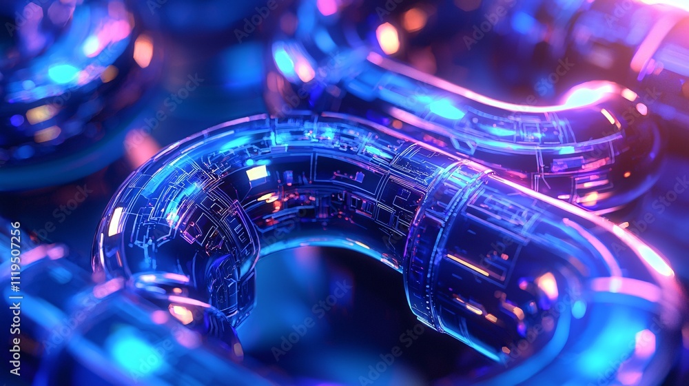 Aufkleber cryptocurrency regulation and blockchain technology concept abstract futuristic technology pipe stru