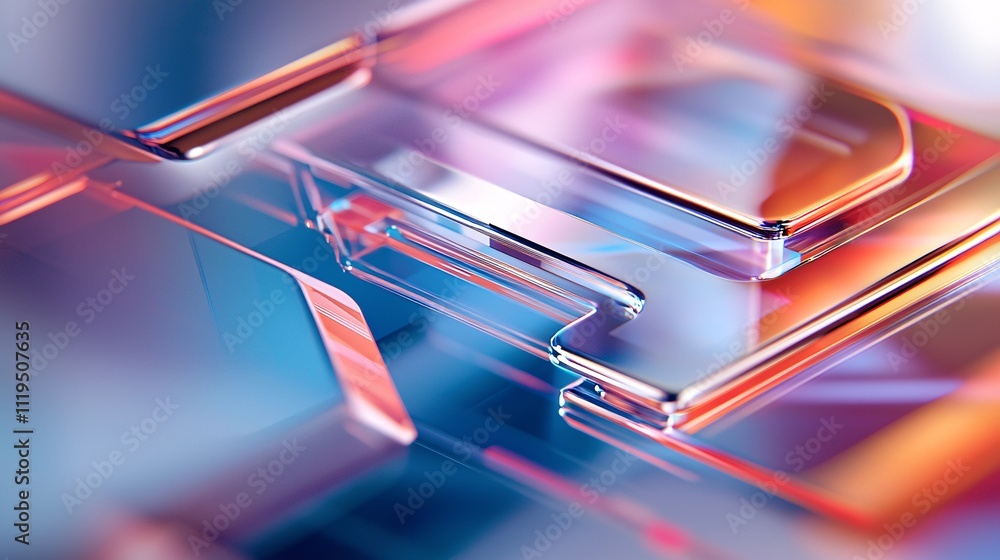 Poster cryptocurrency regulation and blockchain technology concept colorful abstract design with glass shap