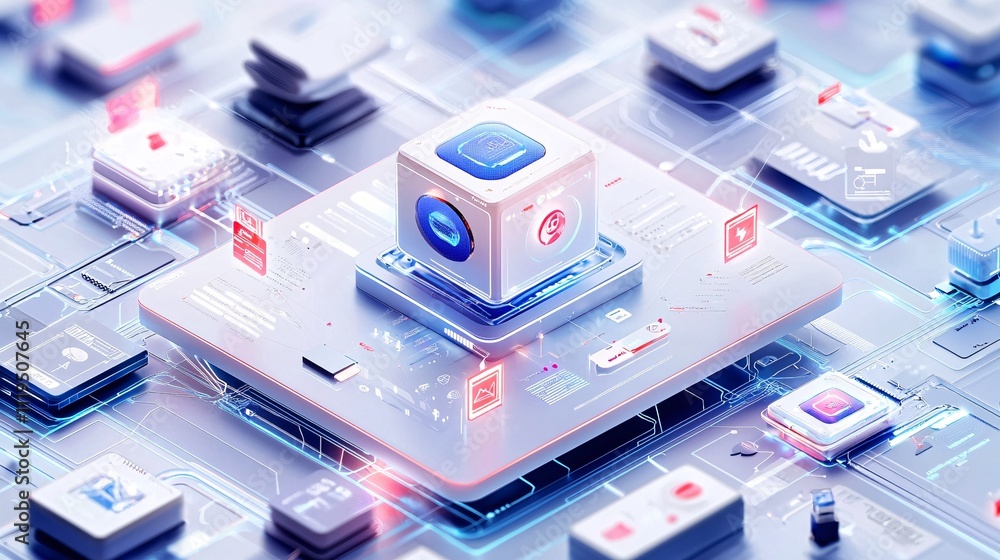 Poster cryptocurrency regulation and blockchain technology concept futuristic digital interface with high-t