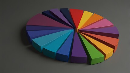 Fototapeta premium Colorful Pie Chart With Different Financial Categories, Styled In 3D.