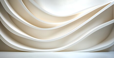 Minimalist environment dynamic architectural waves in modern interior design