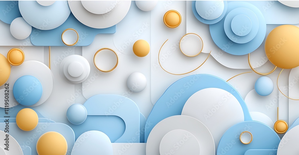 Poster Overhead view of dynamic abstract design geometric shapes and modern aesthetic harmony