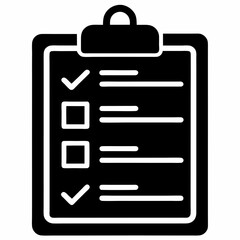 Checklist Clipboard Silhouette Vector Design