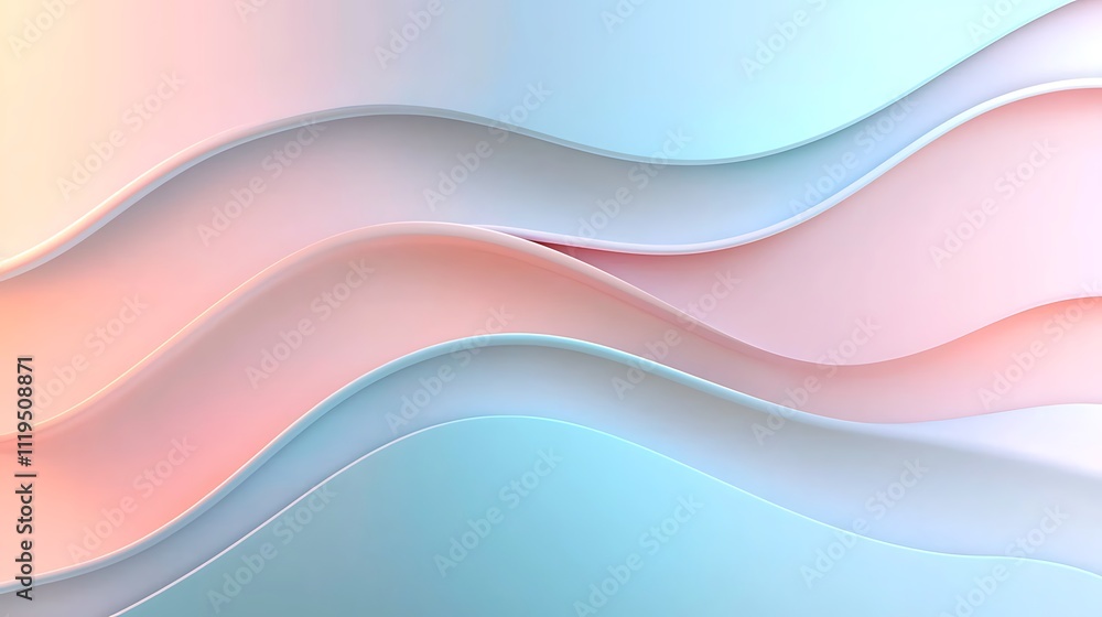 Poster modern aesthetic flowing waves of colorful abstract design in a tranquil setting