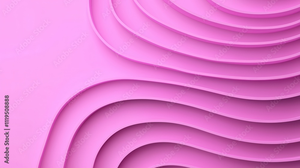 Poster simple background, layered pink curves creating a smooth abstract design.