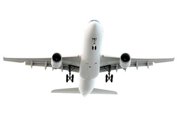 airplane bottom view on white background
