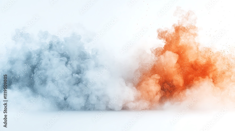 Poster dynamic color smoke clouds create stunning visual effects in abstract studio environment