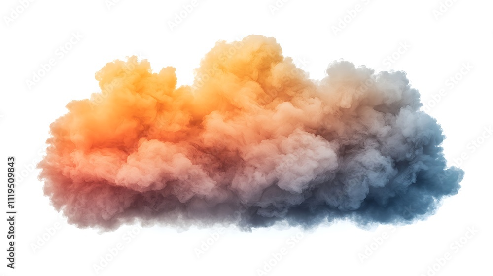 Aufkleber close-up of dynamic colorful smoke clouds abstract art in a controlled studio