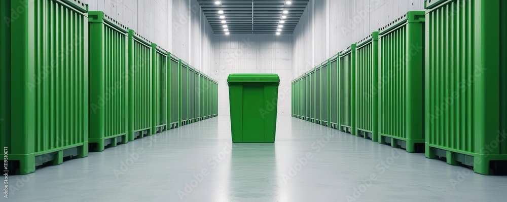 Poster storage management concept. automated storage system with labeled bins for efficient organization, m