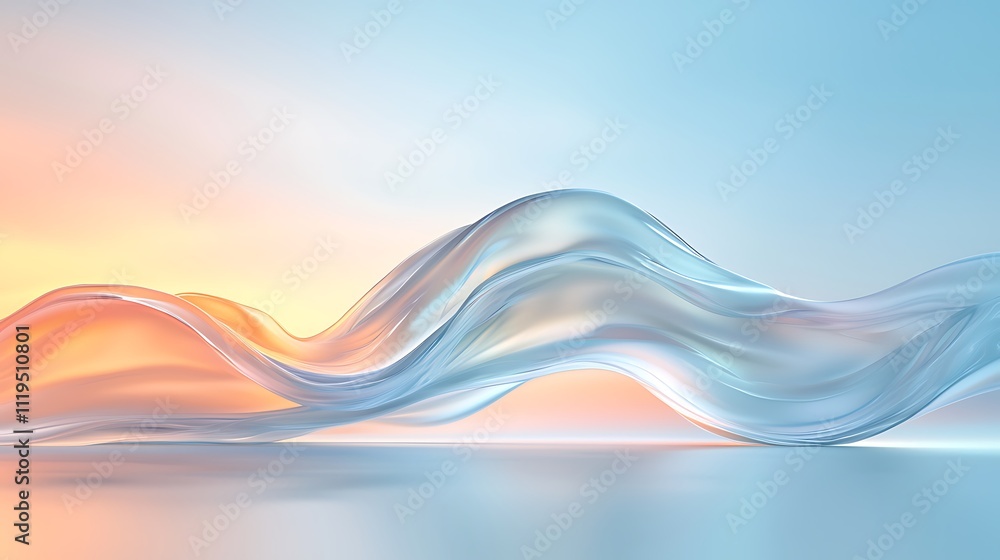 Aufkleber artistic perspective fluid light and color waves creating serene visual harmony