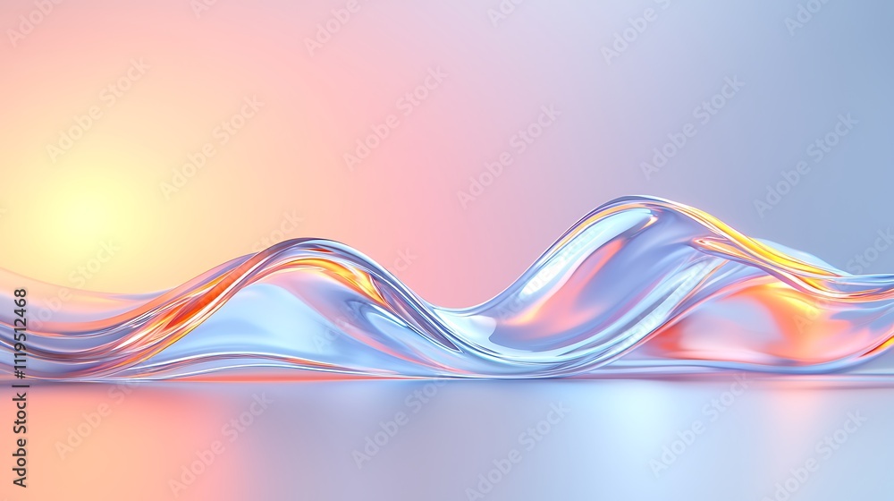 Aufkleber dynamic wave patterns abstract space digital art tranquil environment aesthetic viewpoint