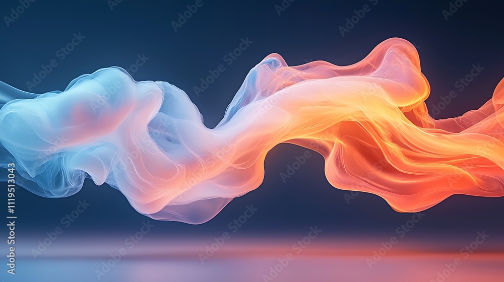 Poster artistic concept dynamic colorful smoke flow in digital creation studio