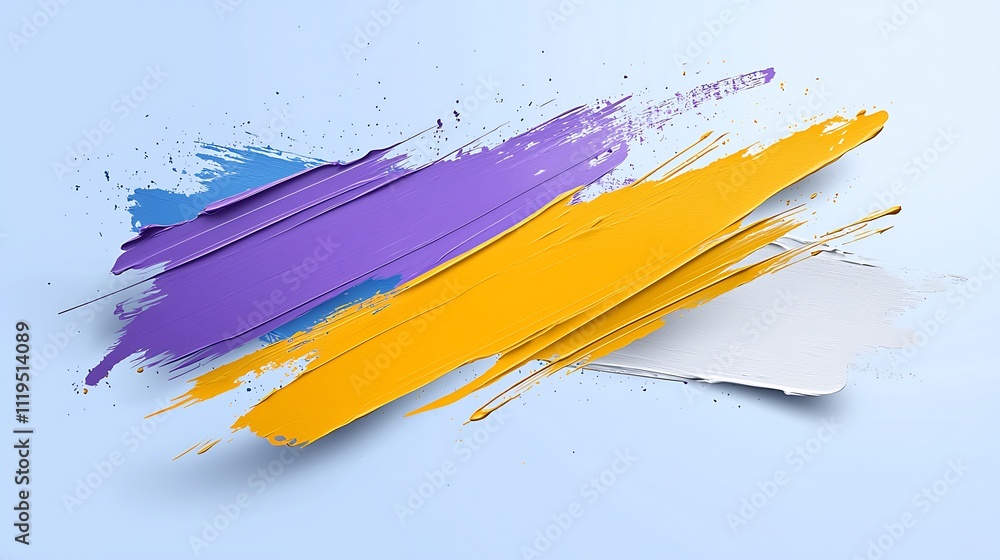 Poster visual expression in colorful abstract art creative digital artwork with unique strokes