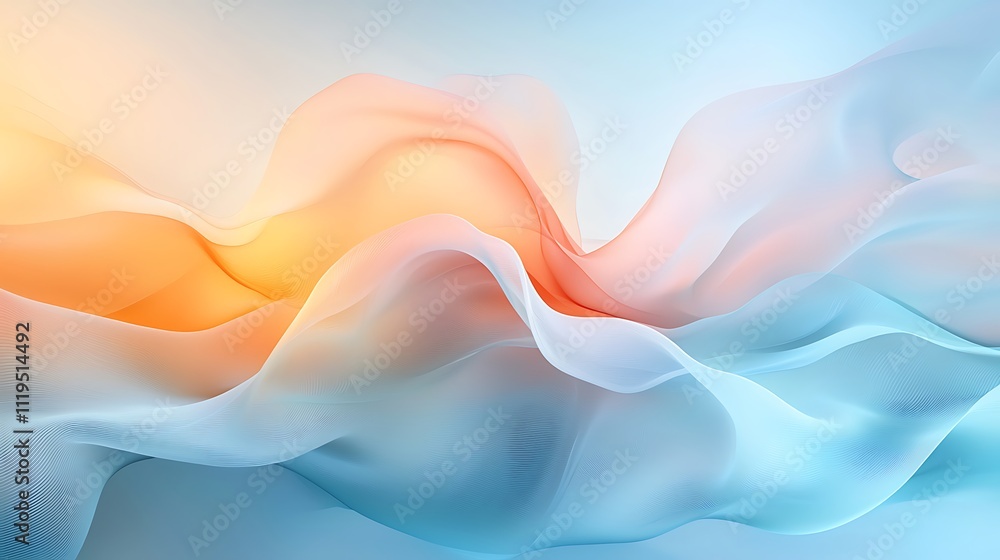 Poster dynamic vibrant waves a modern abstract perspective in soft digital art environment