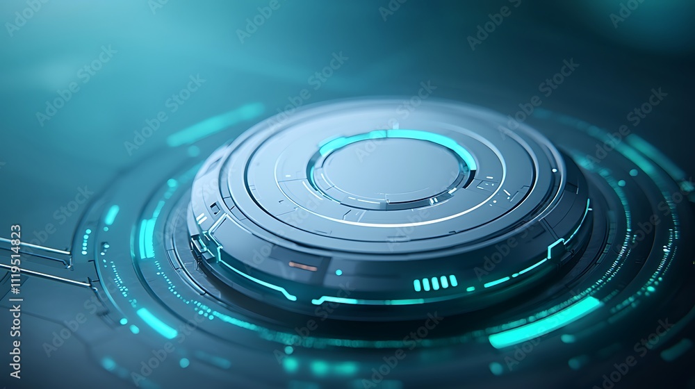 Aufkleber innovative high-tech lab close-up on dynamic digital animation and interface technology