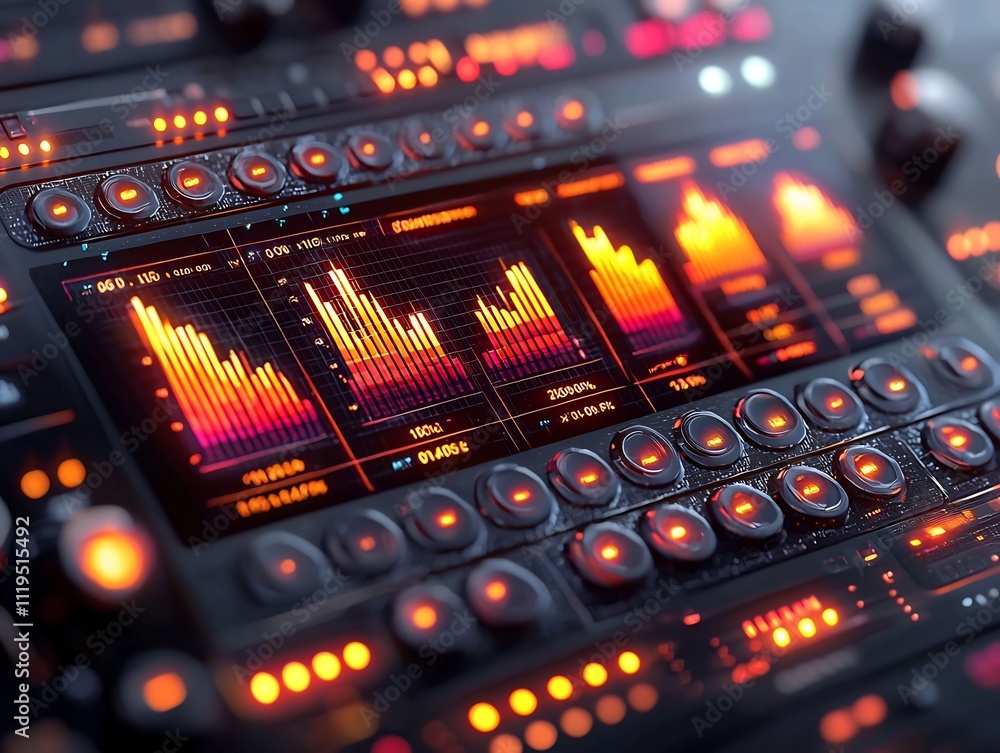 Poster futuristic digital dashboard with real time business performance analytics and ai driven insights