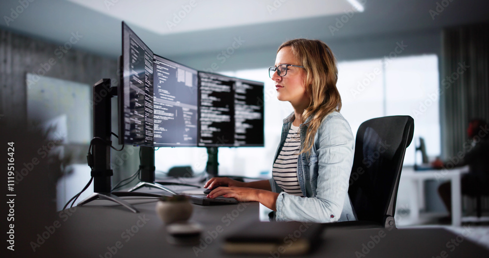 Poster Software Programmer Or Coder Woman