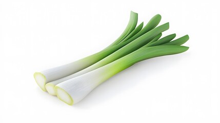 3D Leek icon on a white background